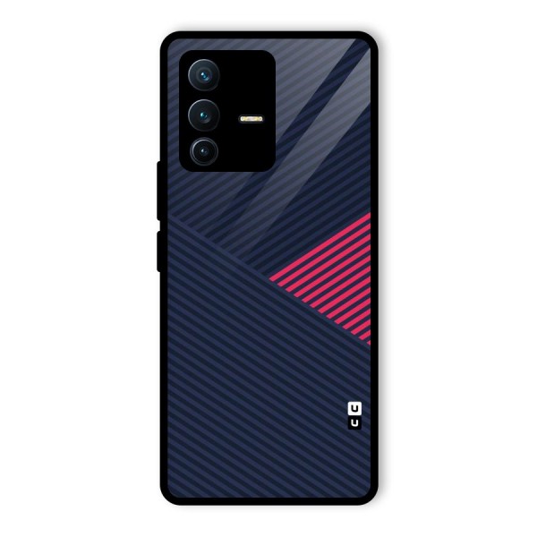 Criscros Stripes Glass Back Case for Vivo V23 Pro