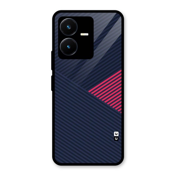 Criscros Stripes Glass Back Case for Vivo Y22