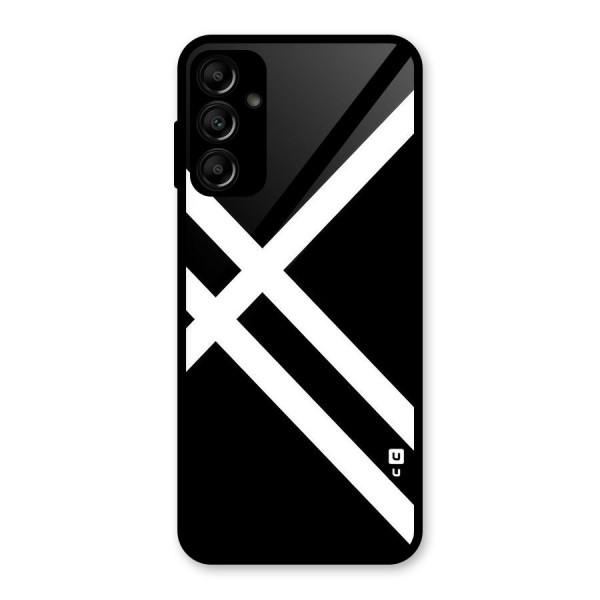 CrissCross Lines Glass Back Case for Galaxy A14 5G