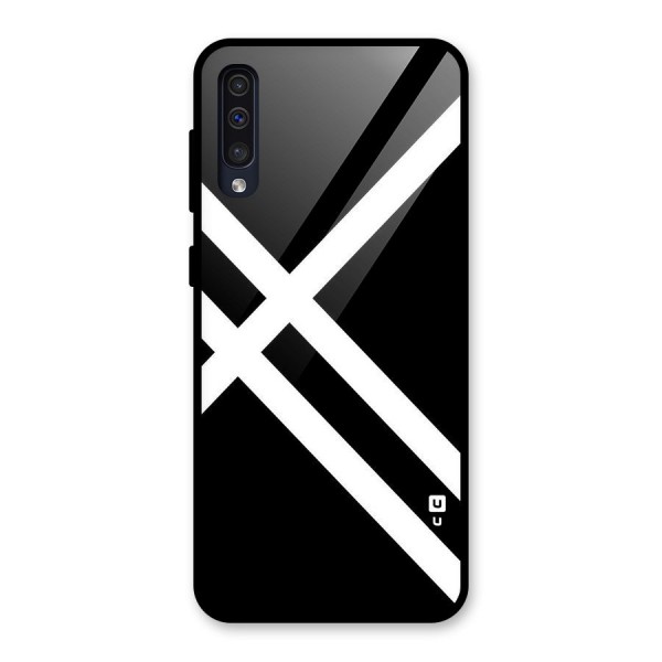 CrissCross Lines Glass Back Case for Galaxy A50