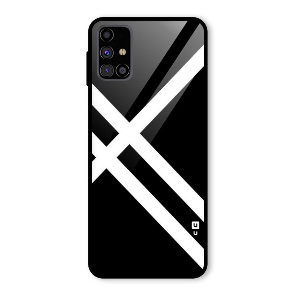 CrissCross Lines Glass Back Case for Galaxy M31s