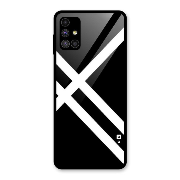 CrissCross Lines Glass Back Case for Galaxy M51