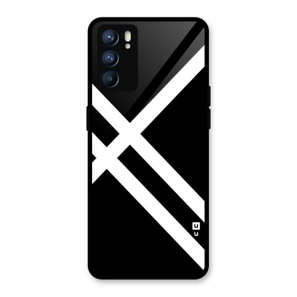 CrissCross Lines Glass Back Case for Oppo Reno6 5G