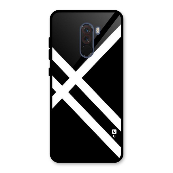 CrissCross Lines Glass Back Case for Poco F1