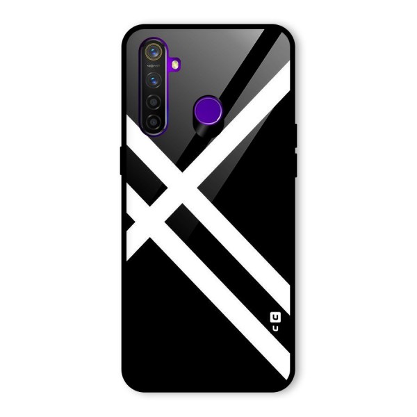 CrissCross Lines Glass Back Case for Realme 5 Pro