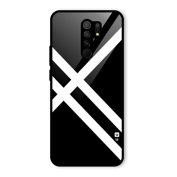 CrissCross Lines Glass Back Case for Redmi 9 Prime