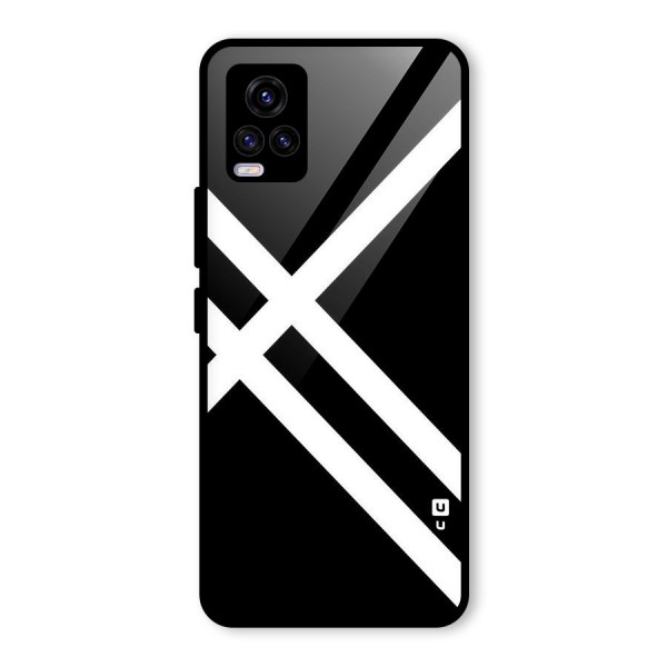 CrissCross Lines Glass Back Case for Vivo V20