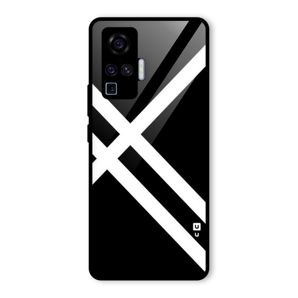 CrissCross Lines Glass Back Case for Vivo X50 Pro