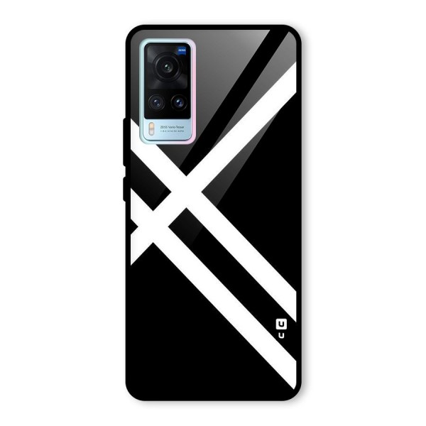 CrissCross Lines Glass Back Case for Vivo X60