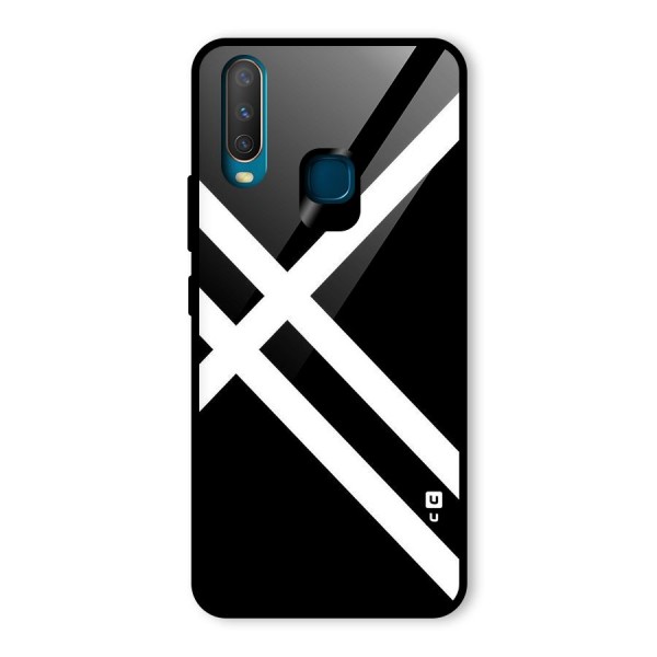 CrissCross Lines Glass Back Case for Vivo Y15