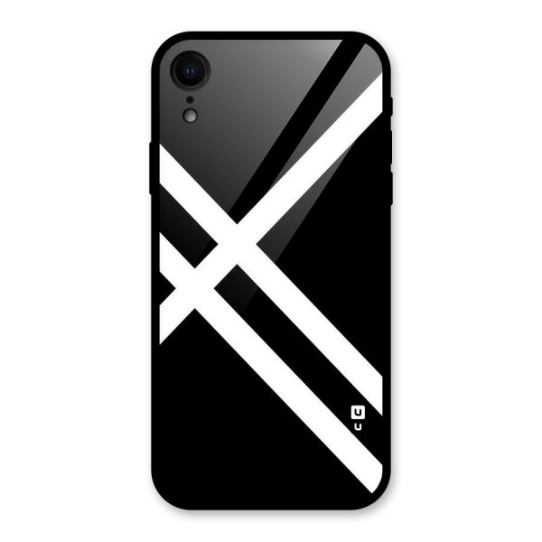 CrissCross Lines Glass Back Case for XR