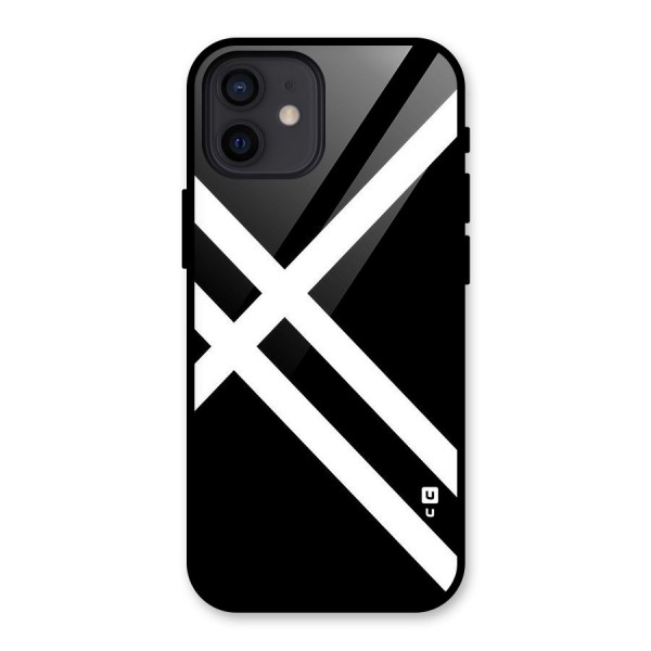 CrissCross Lines Glass Back Case for iPhone 12