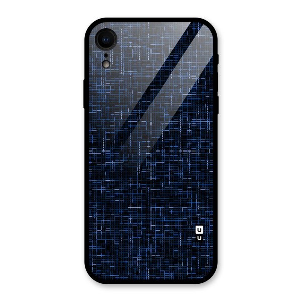 Criss Cross Blue Pattern Glass Back Case for XR