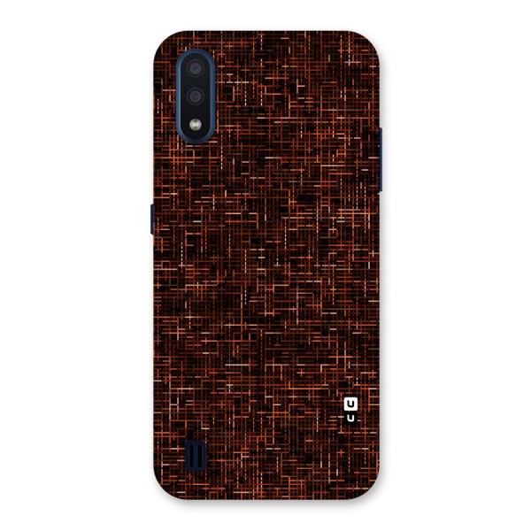 Criss Cross Brownred Pattern Back Case for Galaxy M01