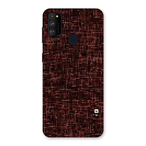 Criss Cross Brownred Pattern Back Case for Galaxy M21