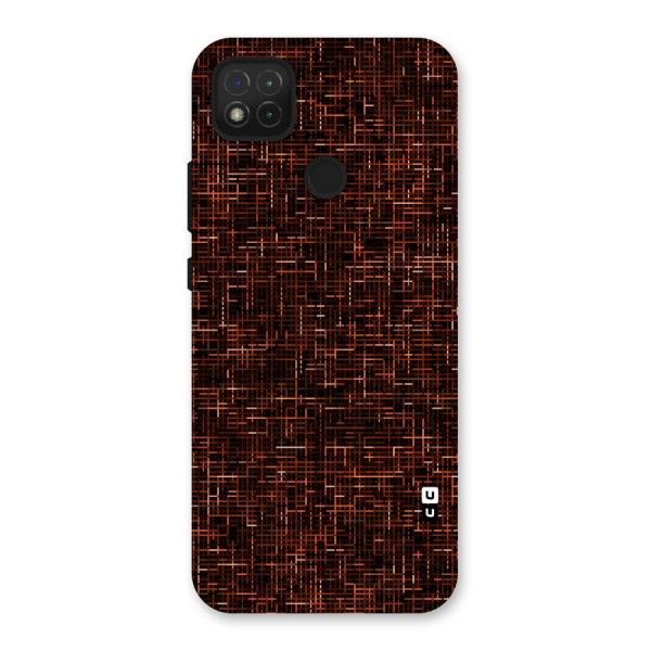 Criss Cross Brownred Pattern Back Case for Redmi 9C