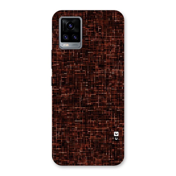 Criss Cross Brownred Pattern Back Case for Vivo V20