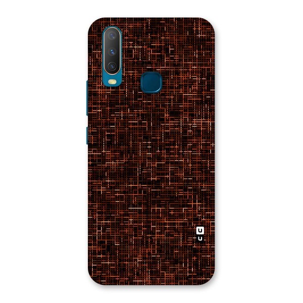 Criss Cross Brownred Pattern Back Case for Vivo Y12