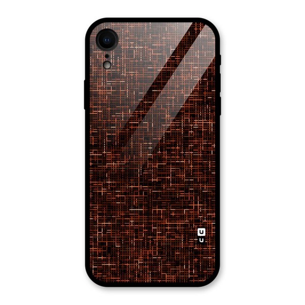 Criss Cross Brownred Pattern Glass Back Case for XR