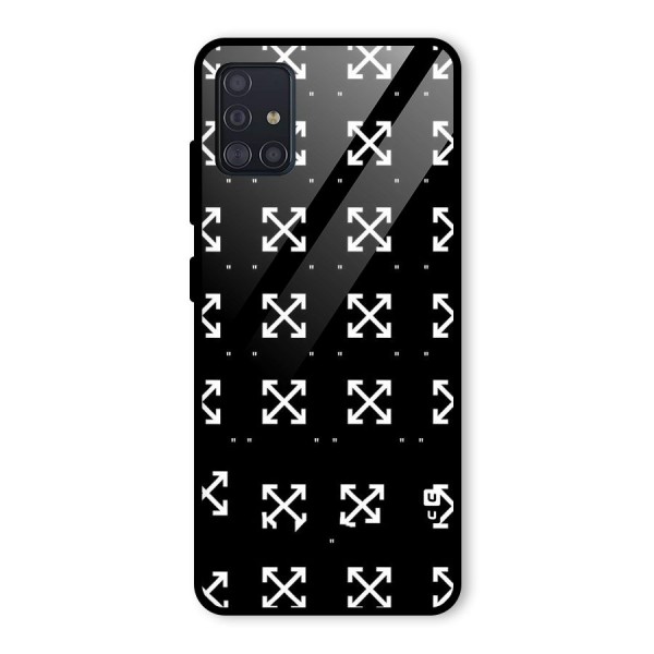 Cross Arrow Black Glass Back Case for Galaxy A51