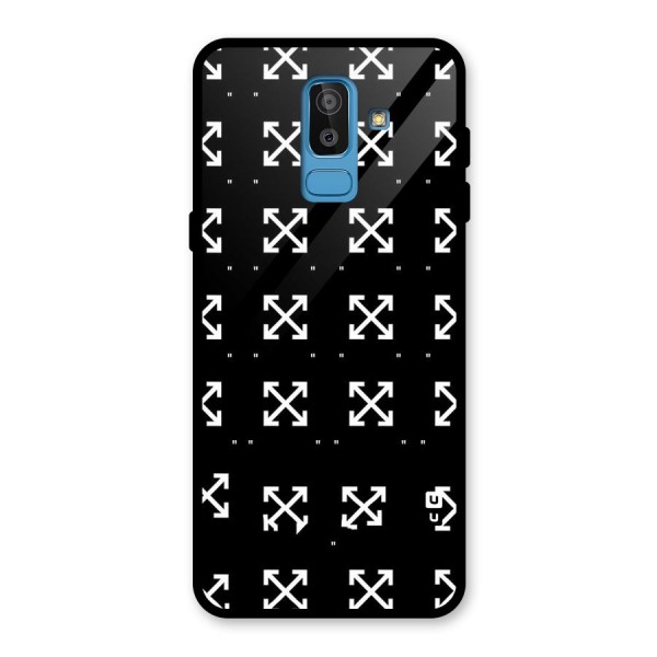 Cross Arrow Black Glass Back Case for Galaxy J8