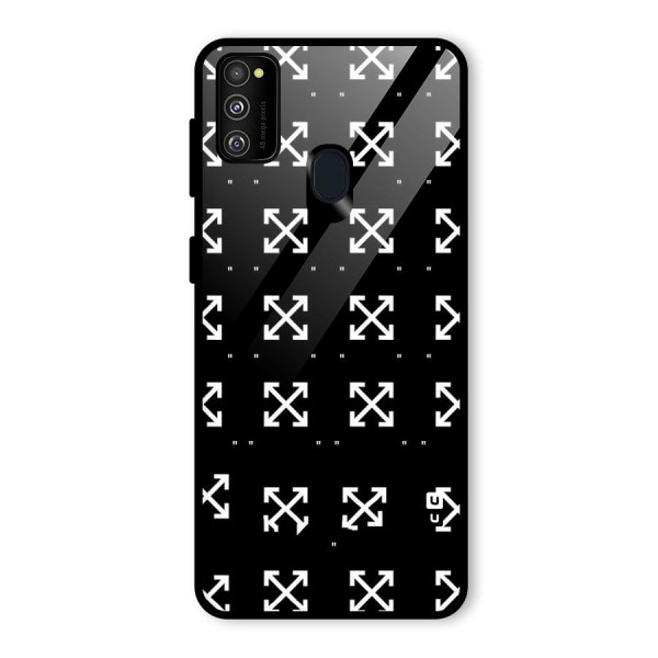 Cross Arrow Black Glass Back Case for Galaxy M21