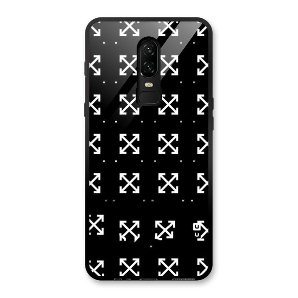 Cross Arrow Black Glass Back Case for OnePlus 6