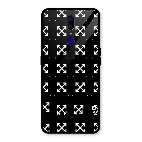 Cross Arrow Black Glass Back Case for Oppo F11