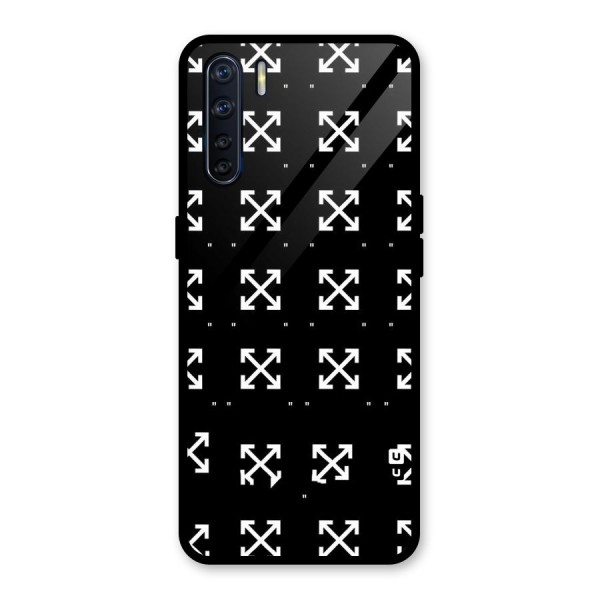 Cross Arrow Black Glass Back Case for Oppo F15