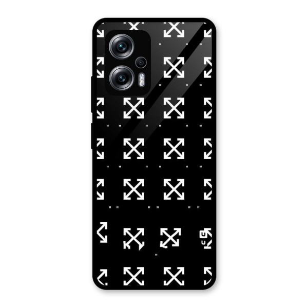 Cross Arrow Black Glass Back Case for Redmi K50i