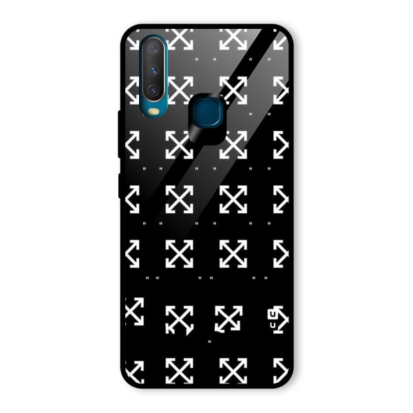 Cross Arrow Black Glass Back Case for Vivo Y12