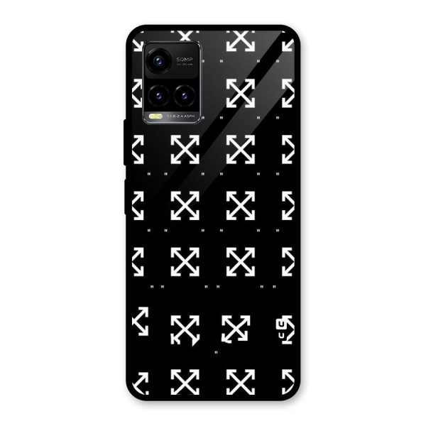 Cross Arrow Black Glass Back Case for Vivo Y21G