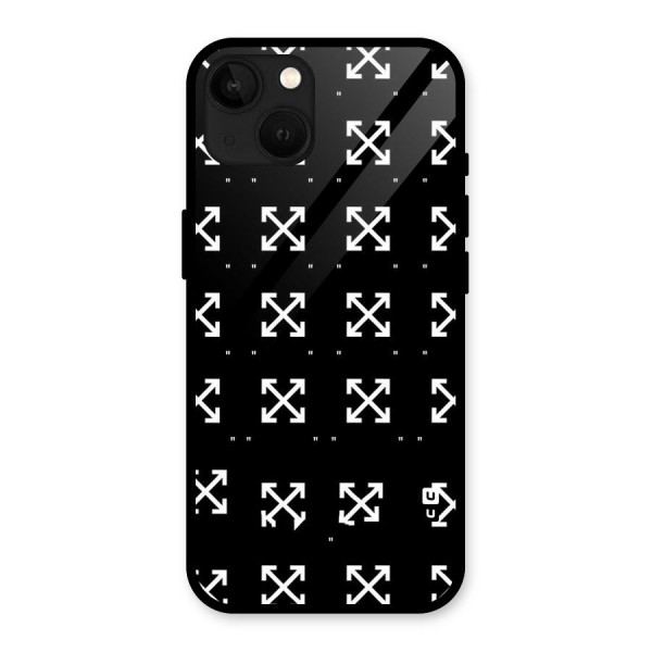 Cross Arrow Black Glass Back Case for iPhone 13