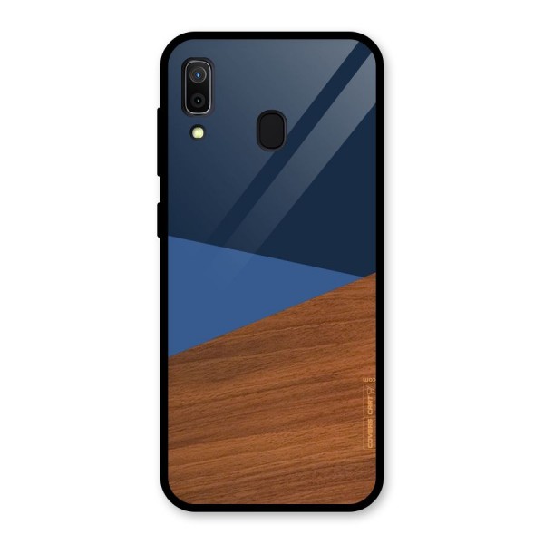 Crossed Lines Pattern Glass Back Case for Galaxy A30