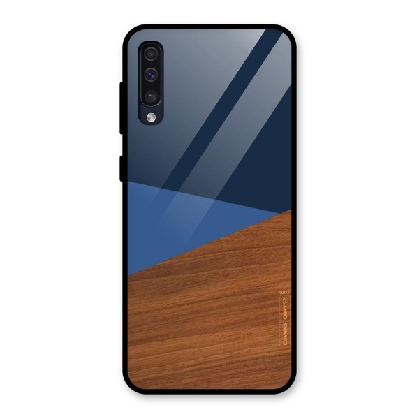 Crossed Lines Pattern Glass Back Case for Galaxy A50s