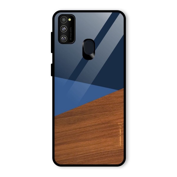 Crossed Lines Pattern Glass Back Case for Galaxy M21