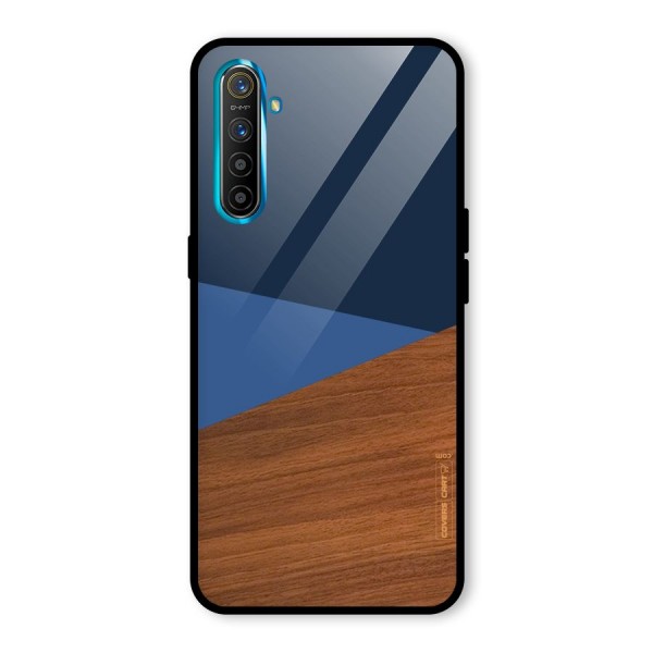 Crossed Lines Pattern Glass Back Case for Realme XT