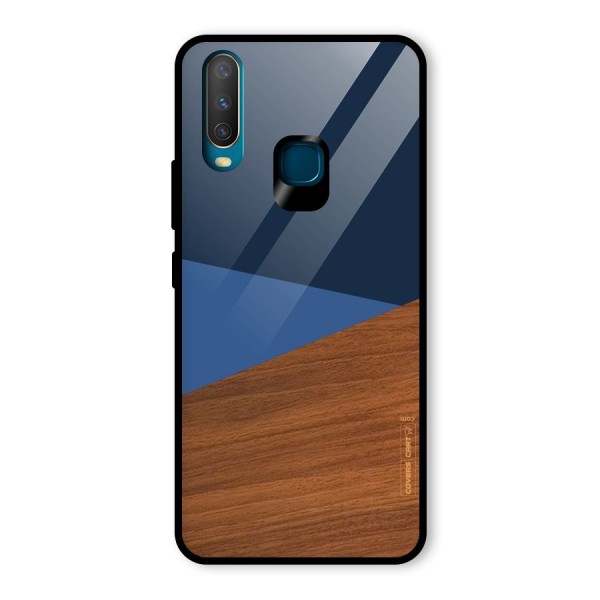 Crossed Lines Pattern Glass Back Case for Vivo Y12