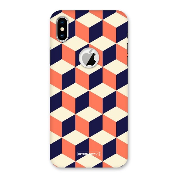 Cube Pattern Back Case for iPhone XS Logo Cut