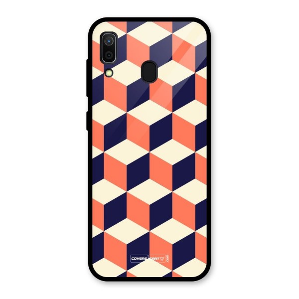 Cube Pattern Glass Back Case for Galaxy A30