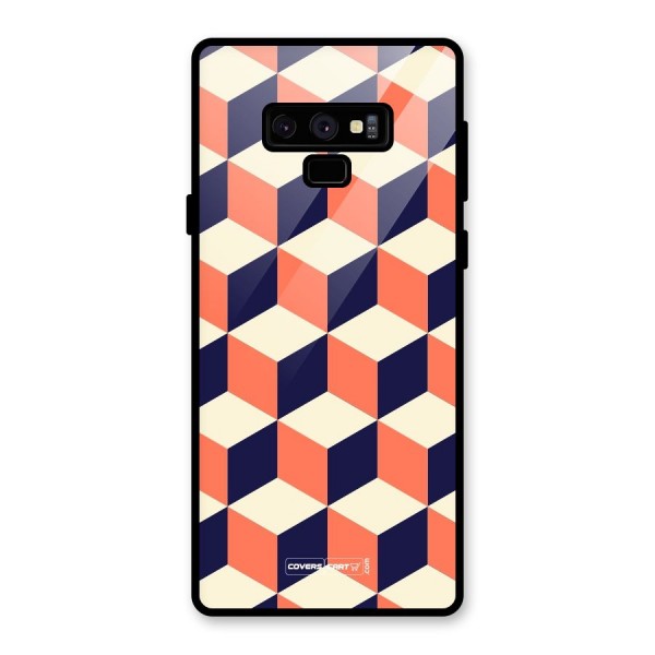 Cube Pattern Glass Back Case for Galaxy Note 9