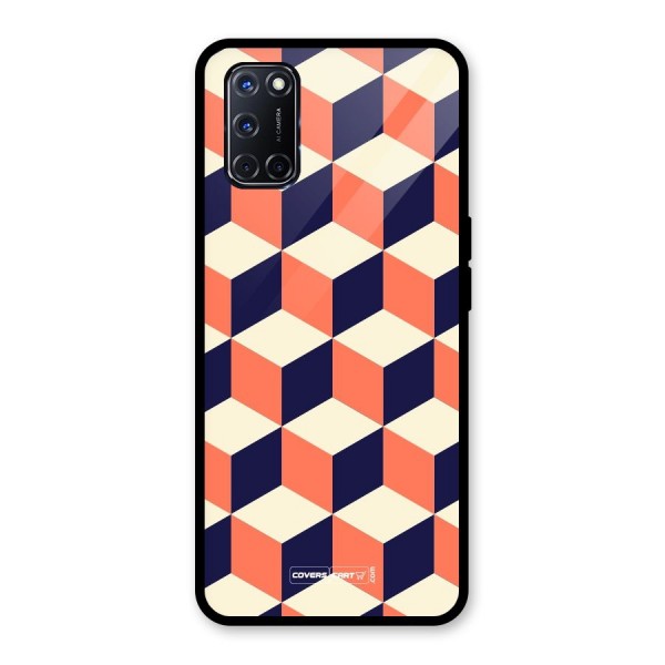 Cube Pattern Glass Back Case for Oppo A52