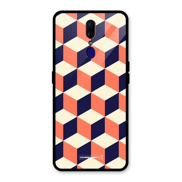 Cube Pattern Glass Back Case for Oppo F11