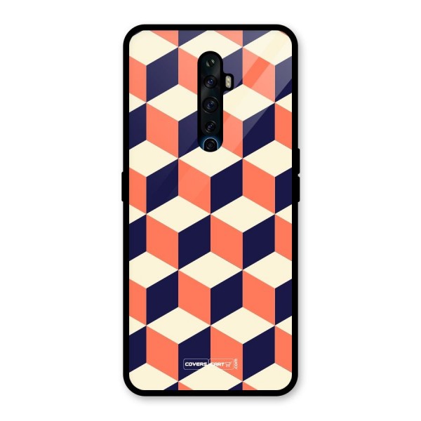 Cube Pattern Glass Back Case for Oppo Reno2 Z