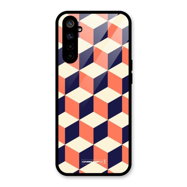 Cube Pattern Glass Back Case for Realme 6