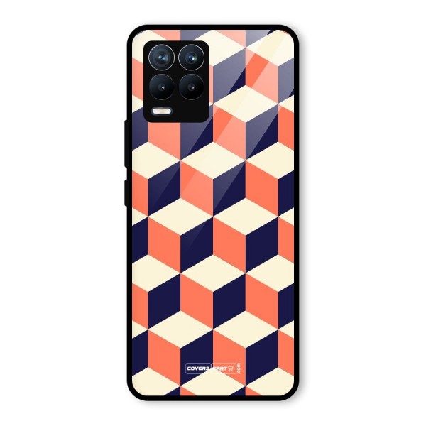 Cube Pattern Glass Back Case for Realme 8 Pro