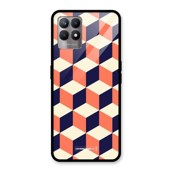 Cube Pattern Glass Back Case for Realme 8i