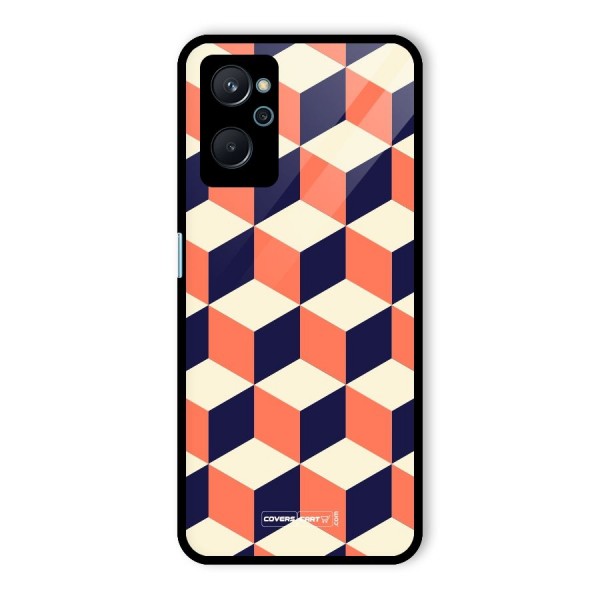 Cube Pattern Glass Back Case for Realme 9i