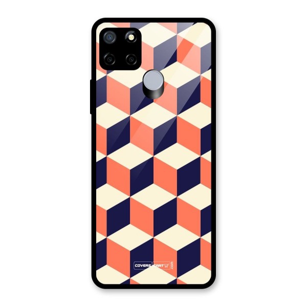 Cube Pattern Glass Back Case for Realme C15