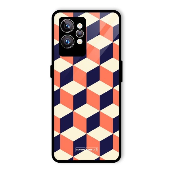 Cube Pattern Glass Back Case for Realme GT2 Pro